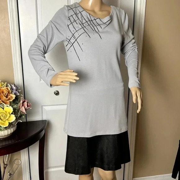 Vintage NWT sweater,tunic WOMEN XS and S, abstract,beads,metallic,career,office - Picture 3 of 13